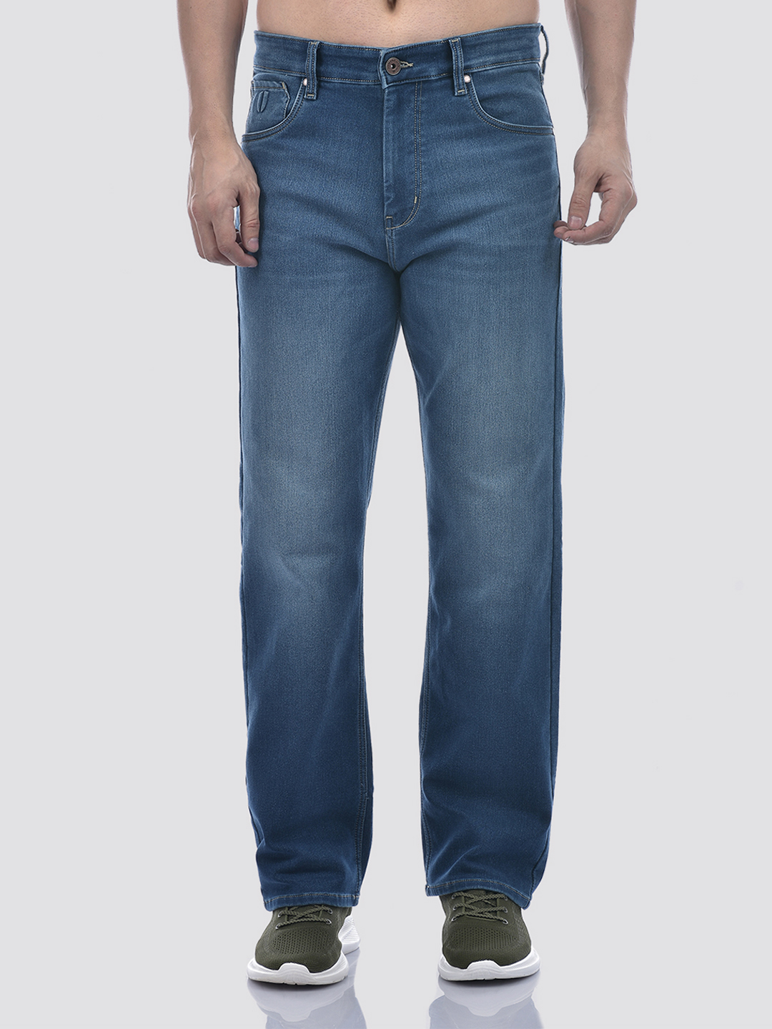 Numero Uno Men Mid Blue Wide Leg Fit Sustainable Jeans